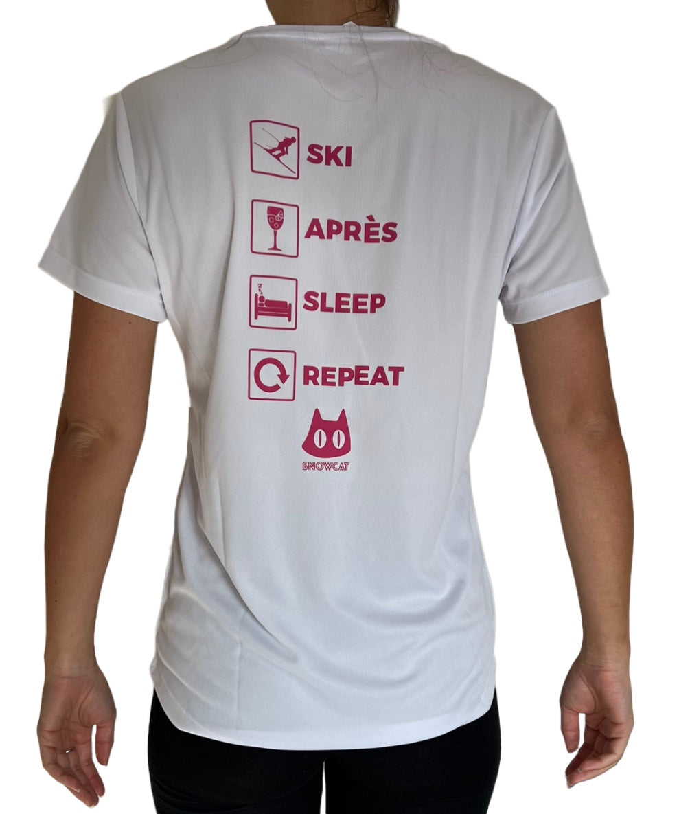 SNOWCAT "Ski, Après, Sleep, Repeat" T-shirt