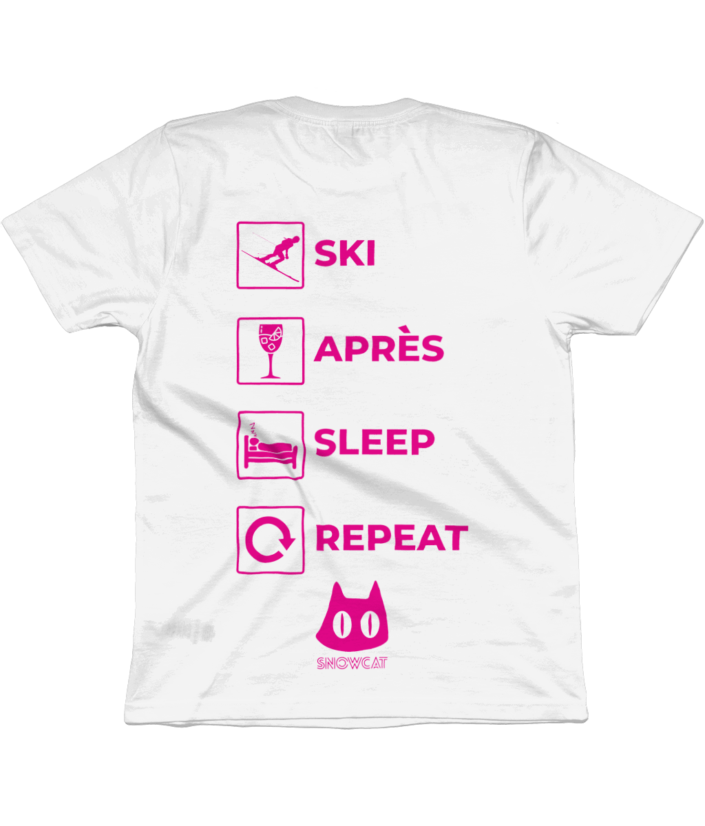 SNOWCAT Ski Après Sleep Repeat Organic Cotton T-Shirt Unisex