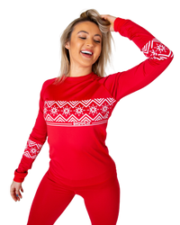 Thumbnail for SNOWCAT Base Layer Set Red