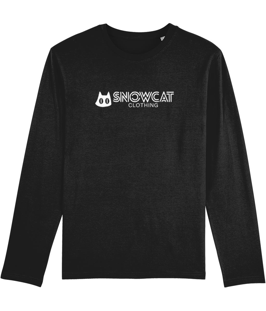 SNOWCAT Long Sleeve Horizontal Text WHITE