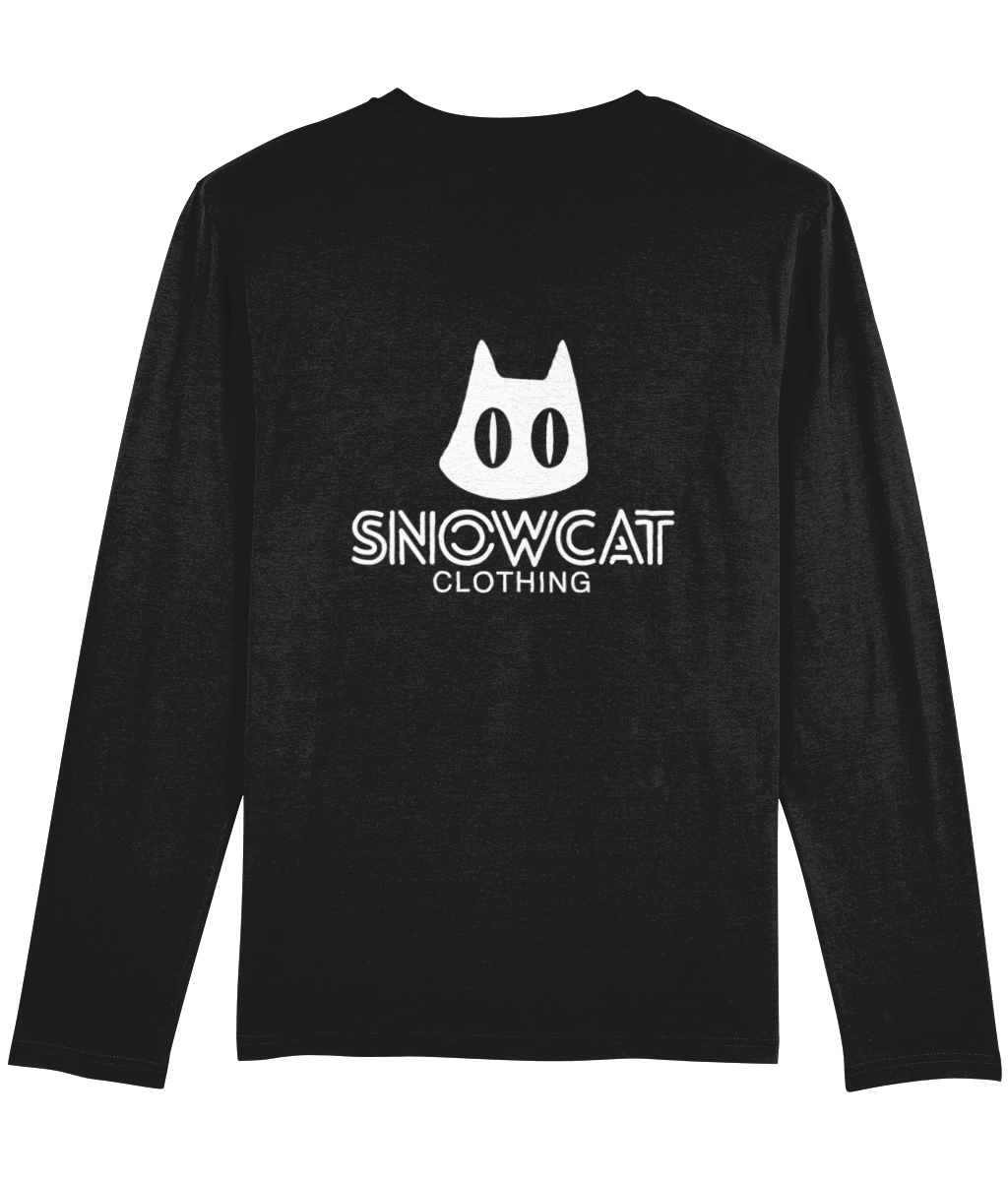 SNOWCAT Long Sleeve Horizontal Text WHITE