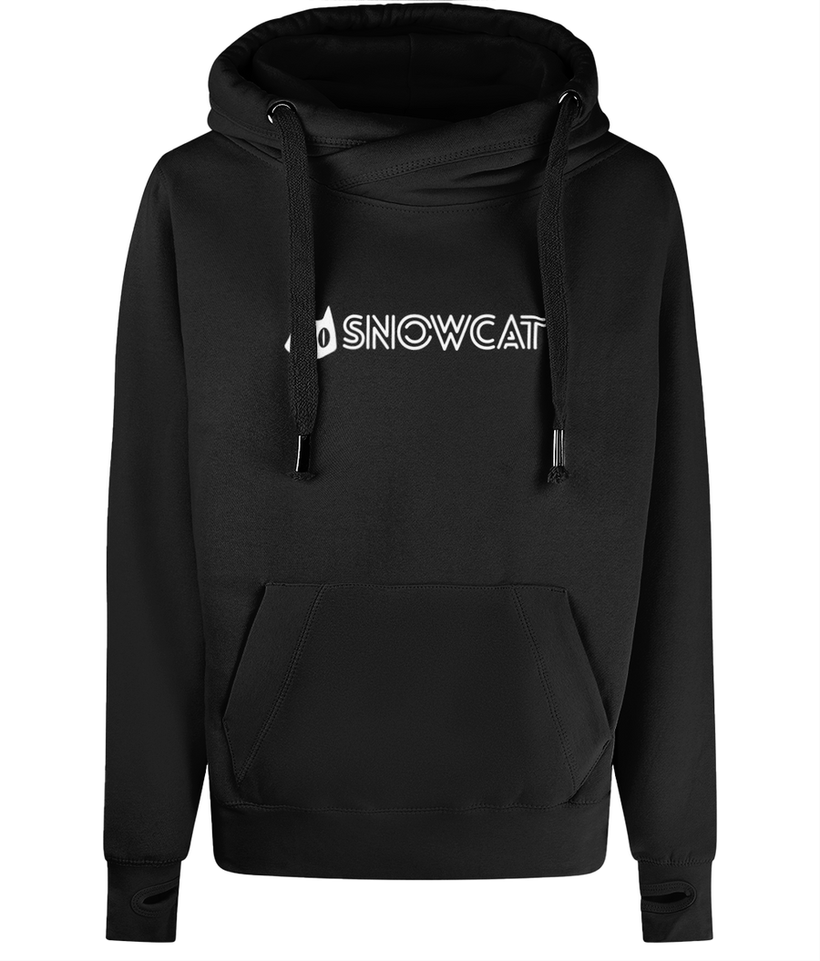 SNOWCAT Oversized Vegan Cross Neck Text Hoodie Unisex