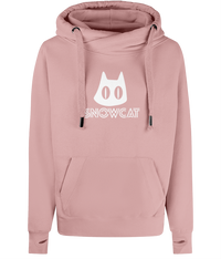 Thumbnail for SNOWCAT Logo Oversized Vegan Cross Neck Hoodie Unisex
