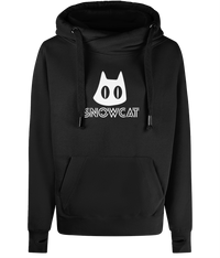 Thumbnail for SNOWCAT Logo Oversized Vegan Cross Neck Hoodie Unisex