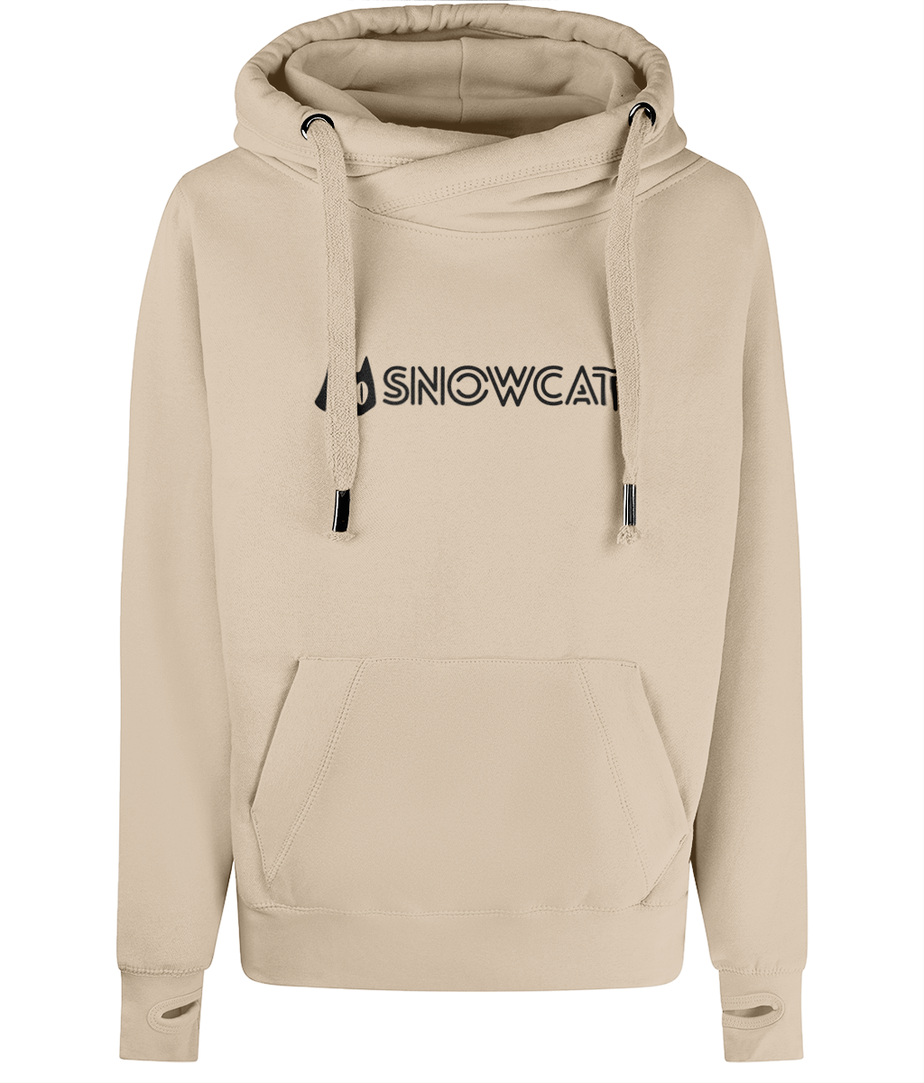 SNOWCAT Oversized Vegan Cross Neck Text Hoodie Unisex