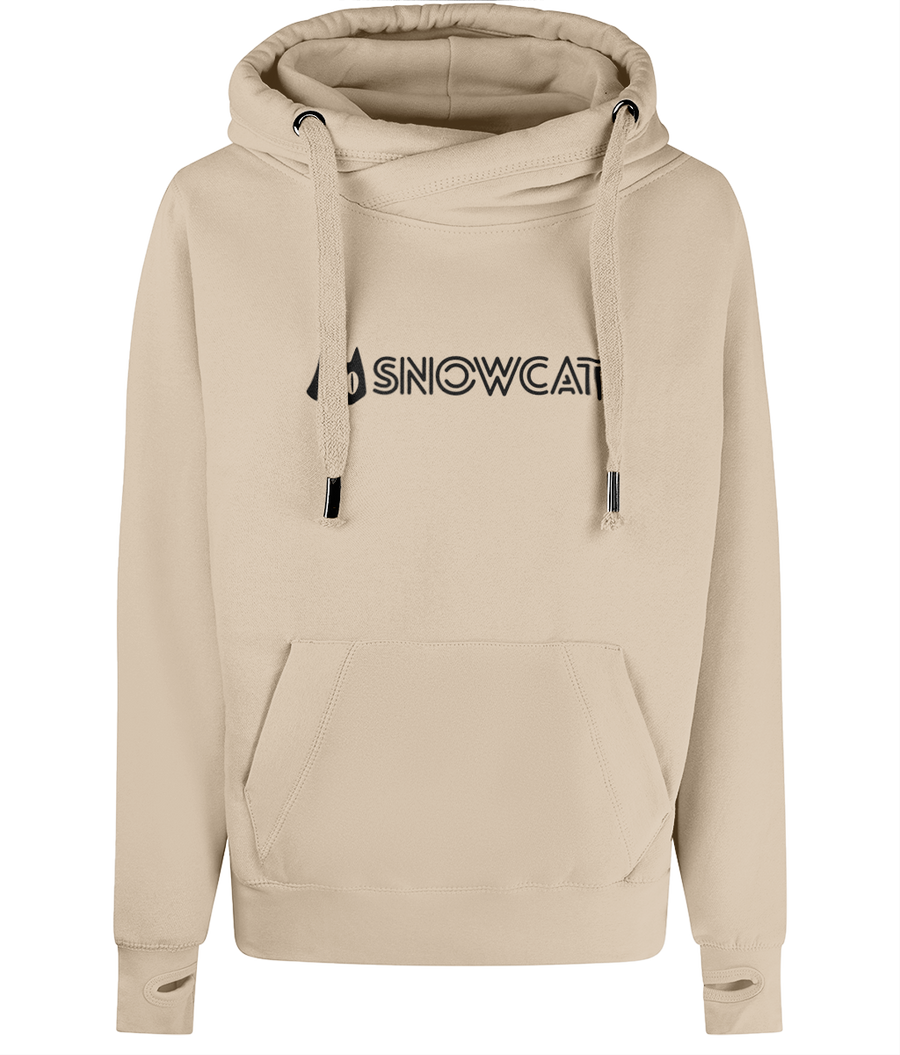 SNOWCAT Oversized Vegan Cross Neck Text Hoodie Unisex