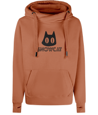 Thumbnail for SNOWCAT Logo Oversized Vegan Cross Neck Hoodie Unisex