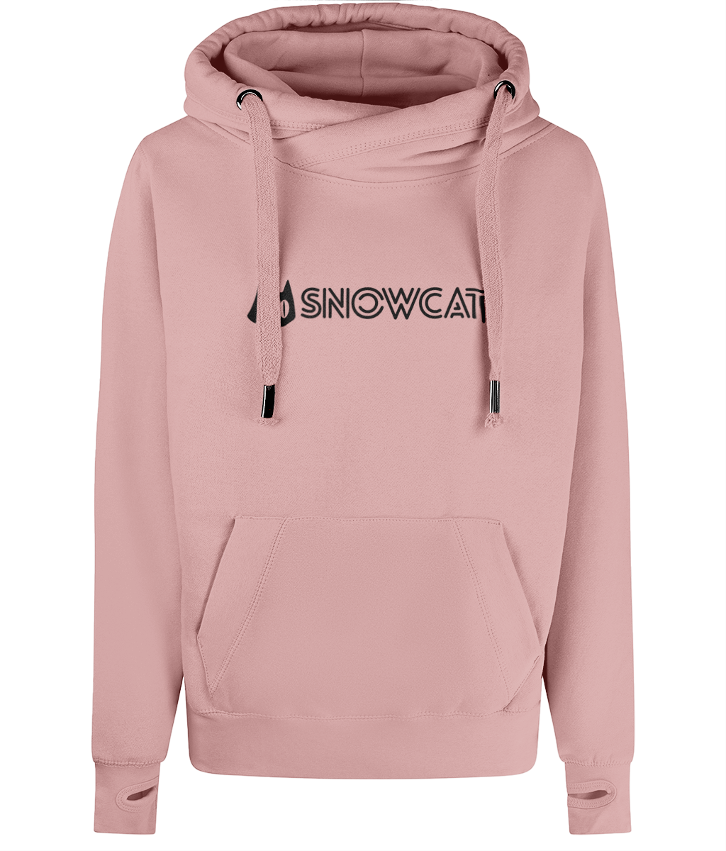 SNOWCAT Oversized Vegan Cross Neck Text Hoodie Unisex