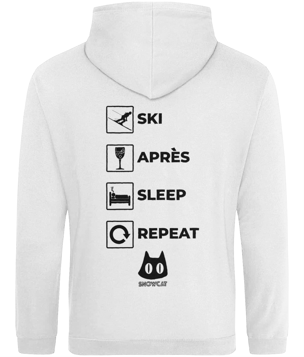 SNOWCAT Ski Apres Sleep Repeat Hoodie Unisex