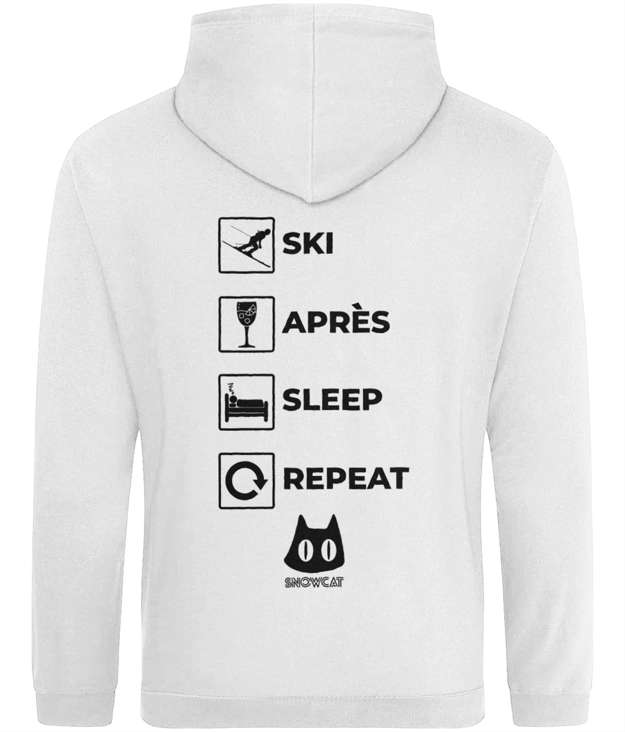 SNOWCAT Ski Apres Sleep Repeat Hoodie Unisex