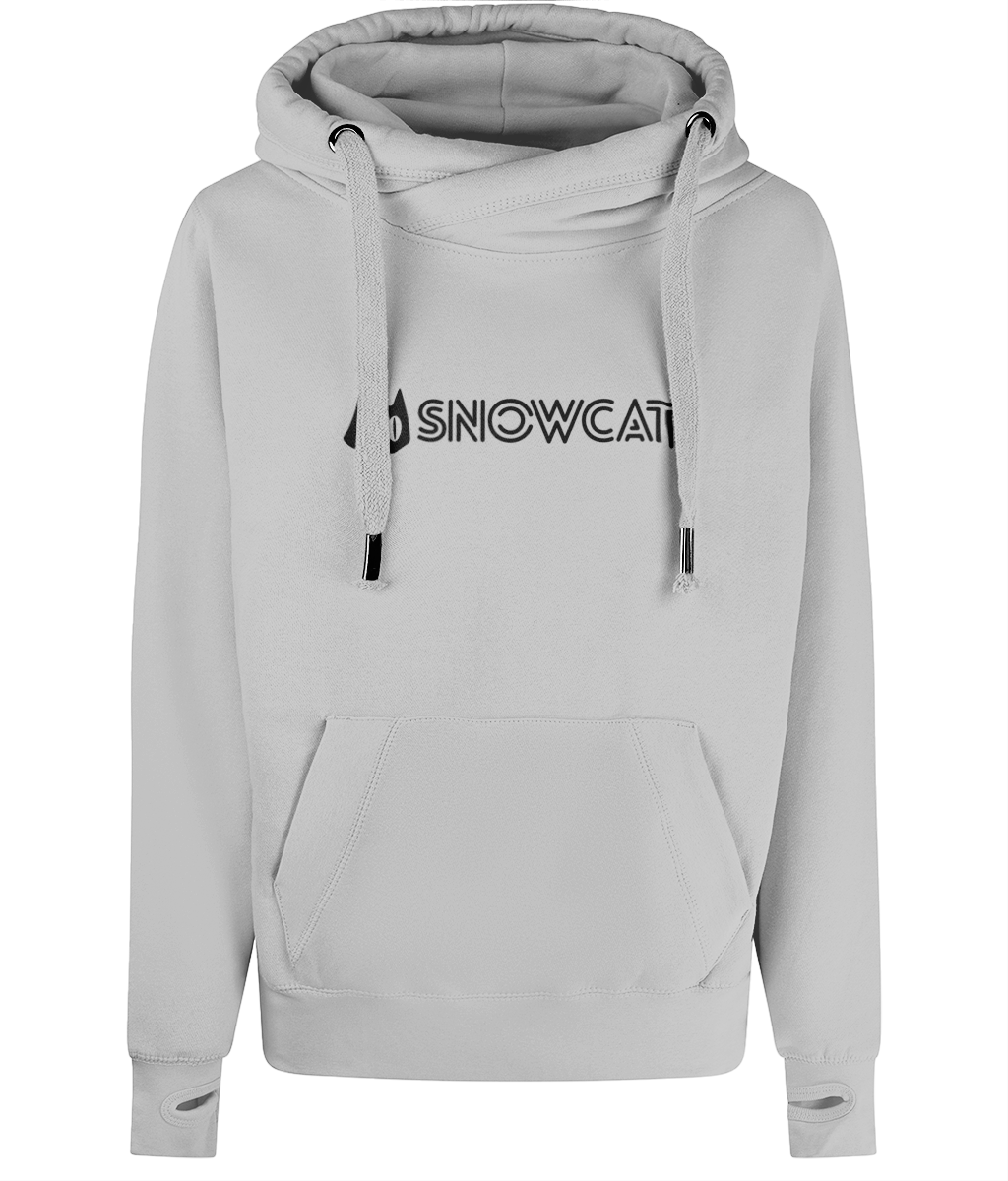 SNOWCAT Oversized Vegan Cross Neck Text Hoodie Unisex