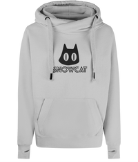 Thumbnail for SNOWCAT Logo Oversized Vegan Cross Neck Hoodie Unisex