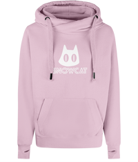 Thumbnail for SNOWCAT Logo Oversized Vegan Cross Neck Hoodie Unisex