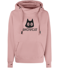 Thumbnail for SNOWCAT Logo Oversized Vegan Cross Neck Hoodie Unisex