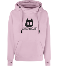 Thumbnail for SNOWCAT Logo Oversized Vegan Cross Neck Hoodie Unisex
