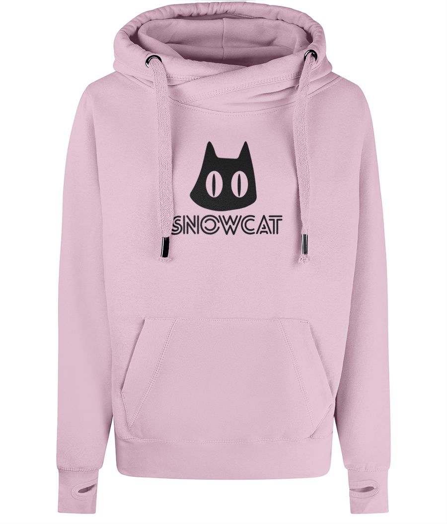 国内で当店のみ PINKSPINK - cat graphic oversized hoodie SNOWCAT Logo Oversized Vegan Cross Neck Hoodie Unisex