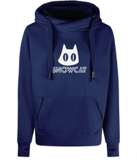Thumbnail for SNOWCAT Logo Oversized Vegan Cross Neck Hoodie Unisex
