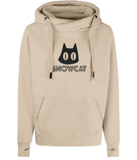 Thumbnail for SNOWCAT Logo Oversized Vegan Cross Neck Hoodie Unisex