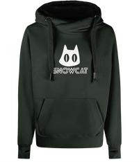 Thumbnail for SNOWCAT Logo Oversized Vegan Cross Neck Hoodie Unisex