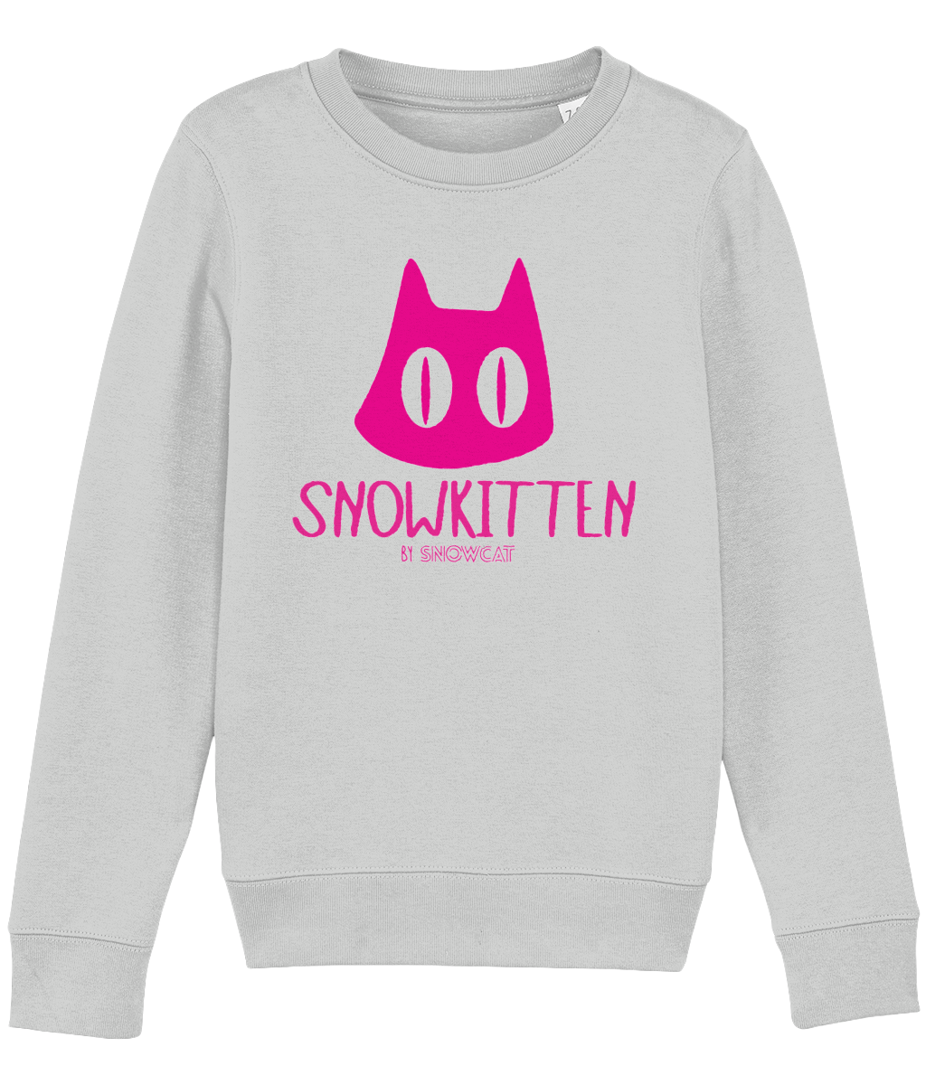 SNOWKITTEN Kids Recycled Sweatshirt Neon Pink Unisex