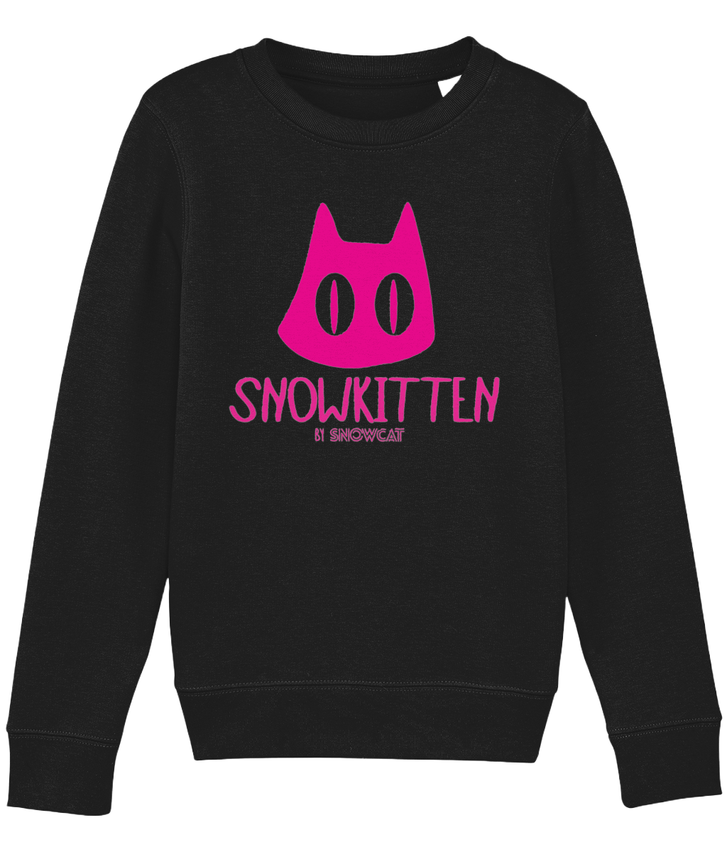 SNOWKITTEN Kids Recycled Sweatshirt Neon Pink Unisex